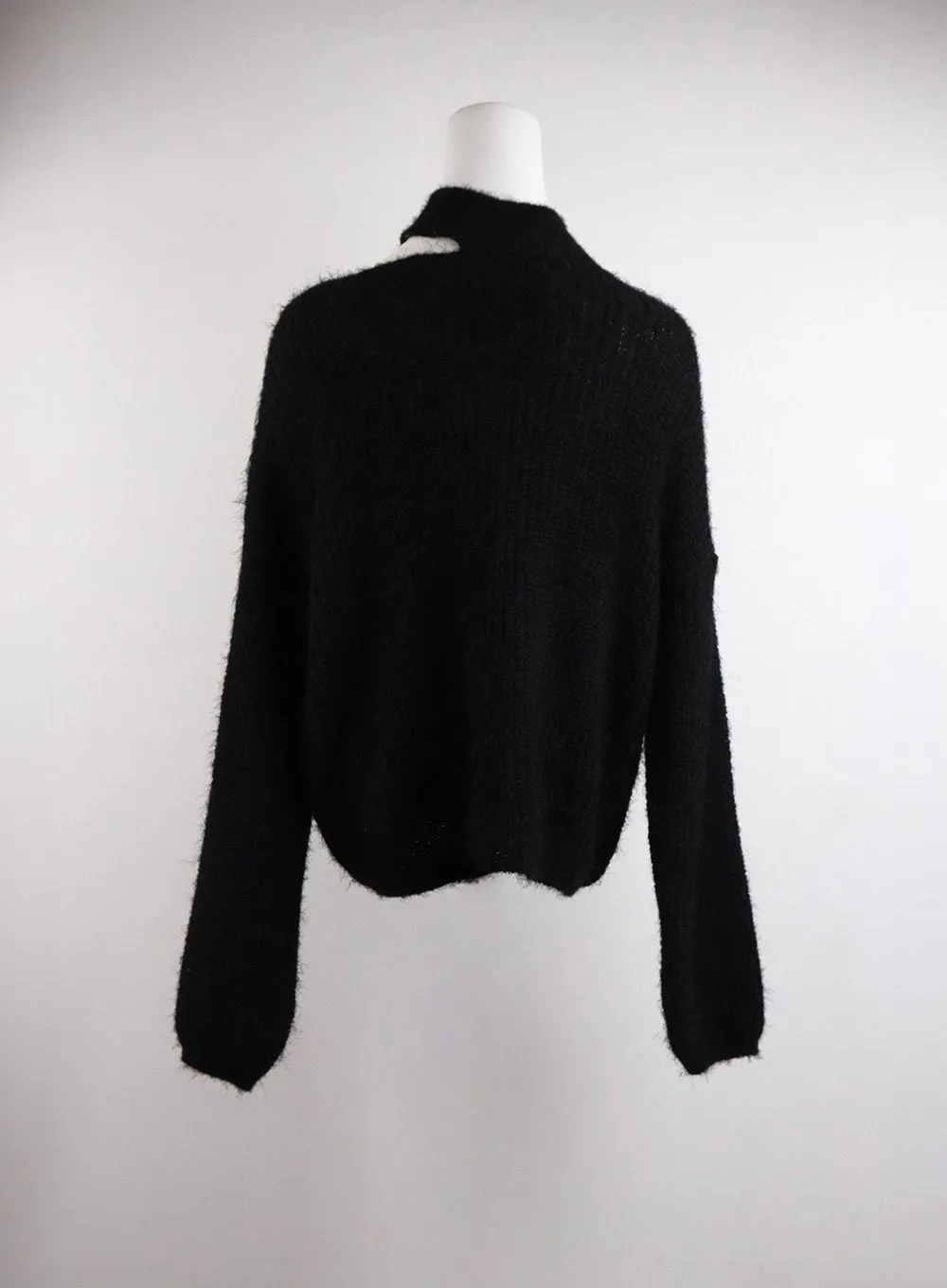 Oversized Asymmetrical Neck Knit Sweater CJ417