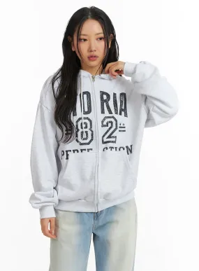 Oversized Graphic Hoodie Jacket CJ425