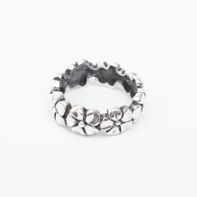 Oxidized Silver Stacked Flower Band