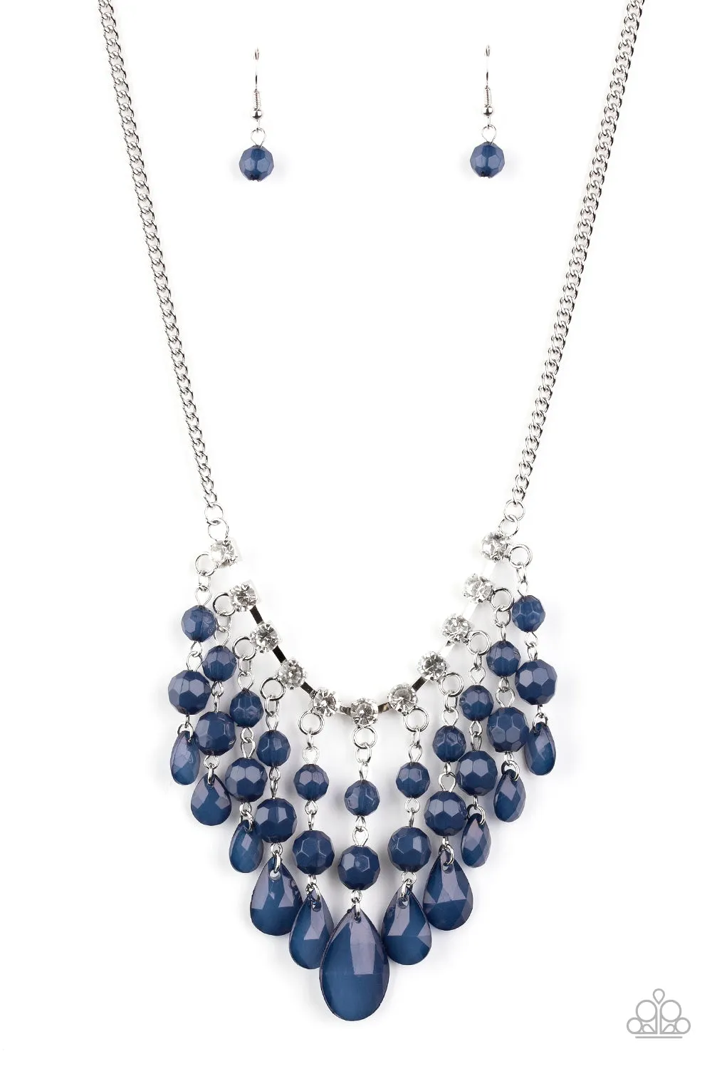 Paparazzi Accessories - Social Network #L814 - Blue Necklace