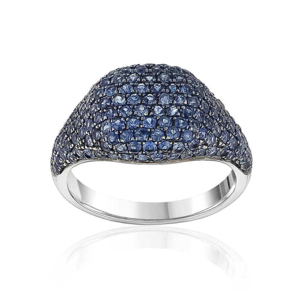 Pavé Sapphire Signet Ring