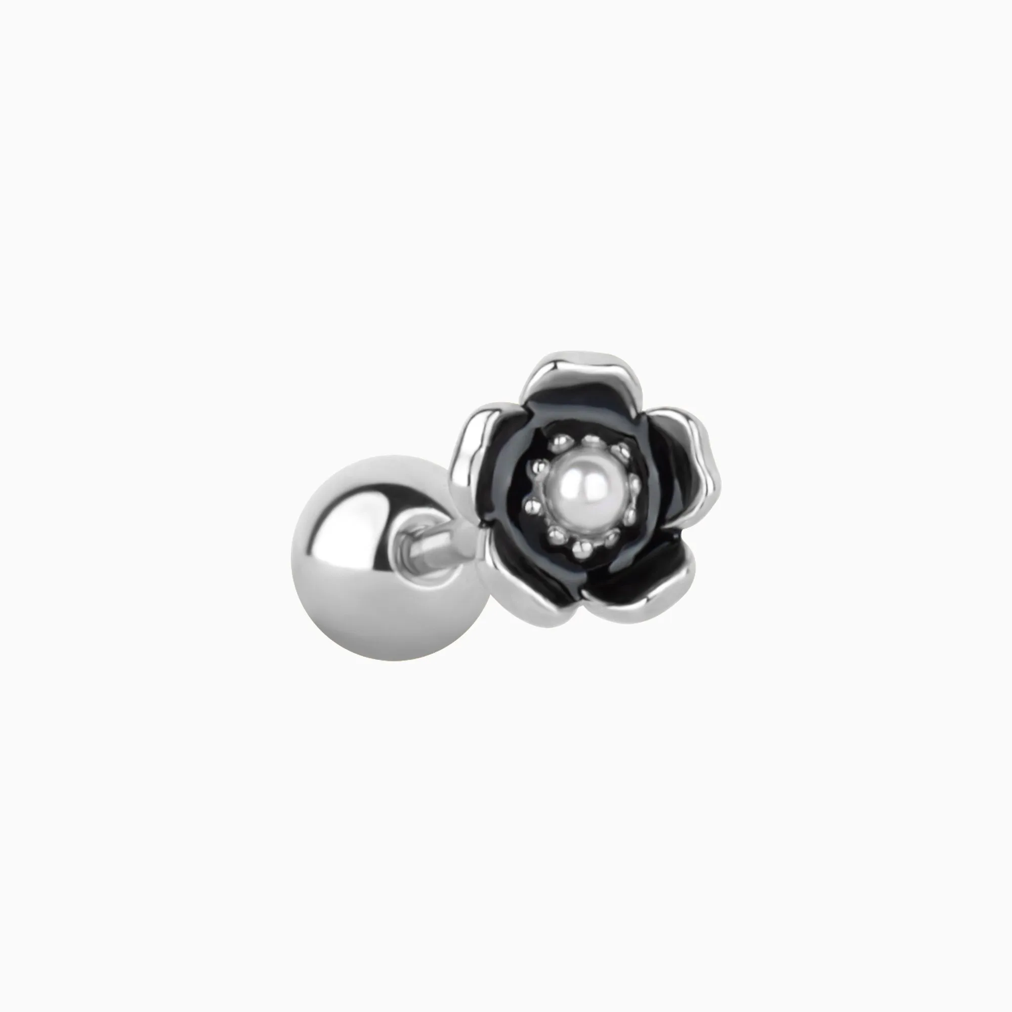 Pearl Enamel Flower Stud