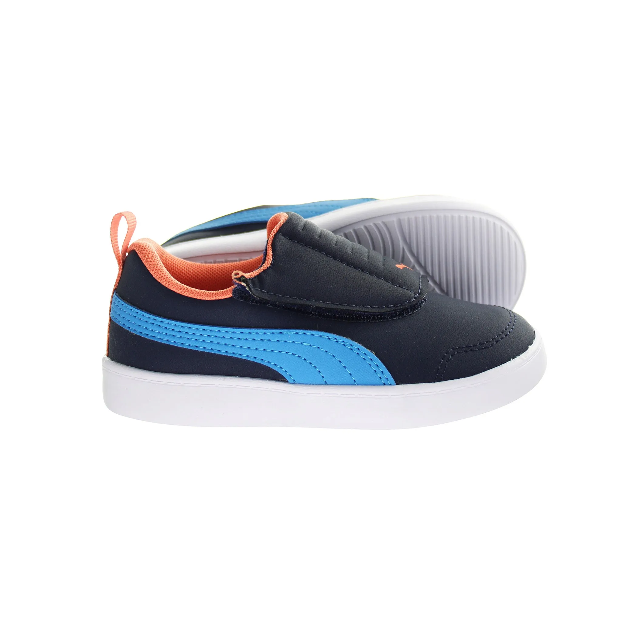 Puma Courtflex v2 Padded V Kids Navy Trainers