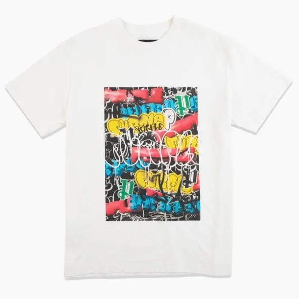 Purple Brand Graphic Graffiti Puff T Shirt (White) P104-QRWG223