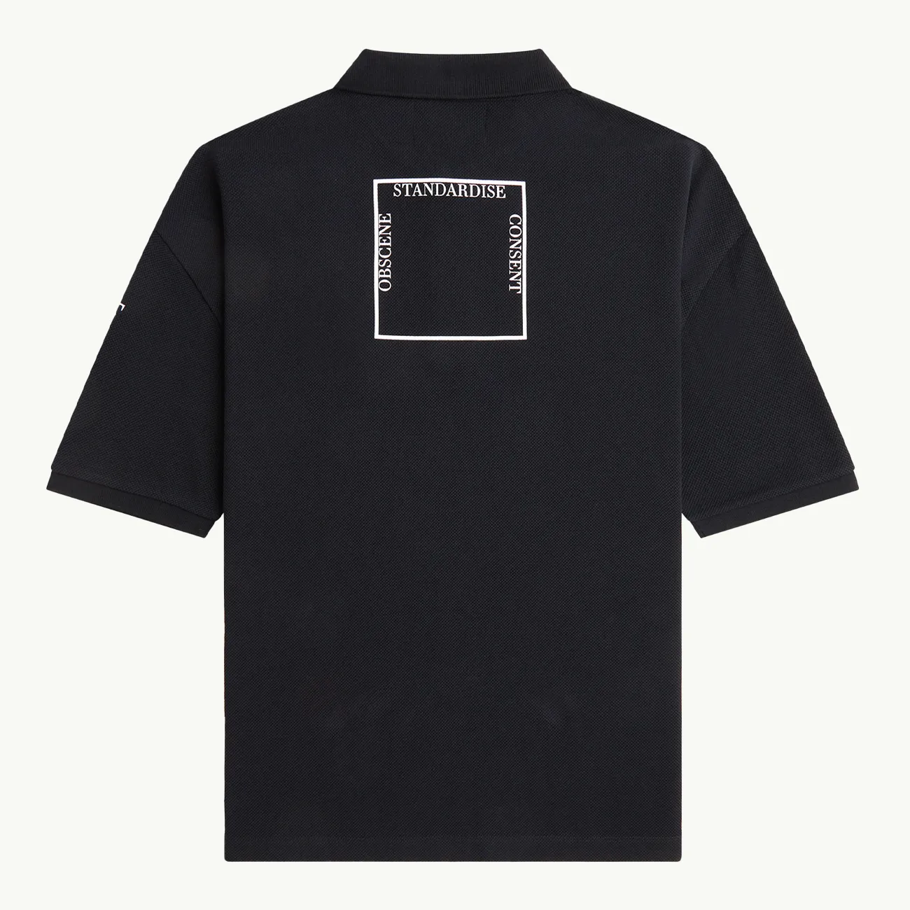 RAF SIMONS X FP PRINTED OVER SIZED POLO SHIRT BLACK