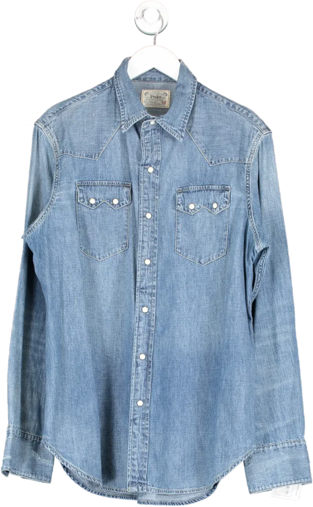 Ralph Lauren Blue Denim Look Shirt UK M