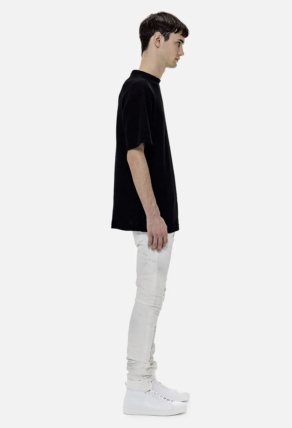 Raschel Mock Tee / Black