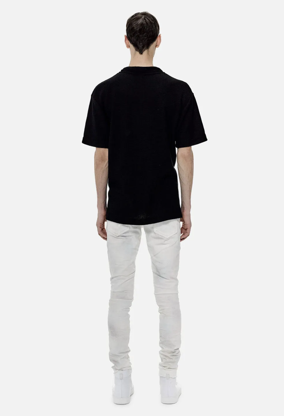 Raschel Mock Tee / Black