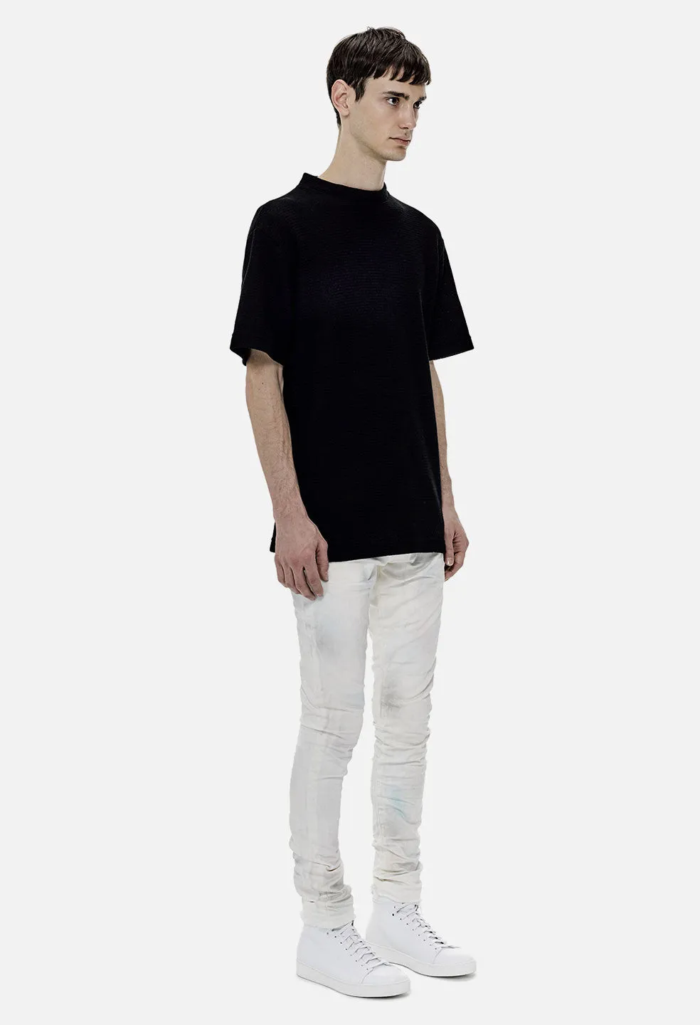 Raschel Mock Tee / Black