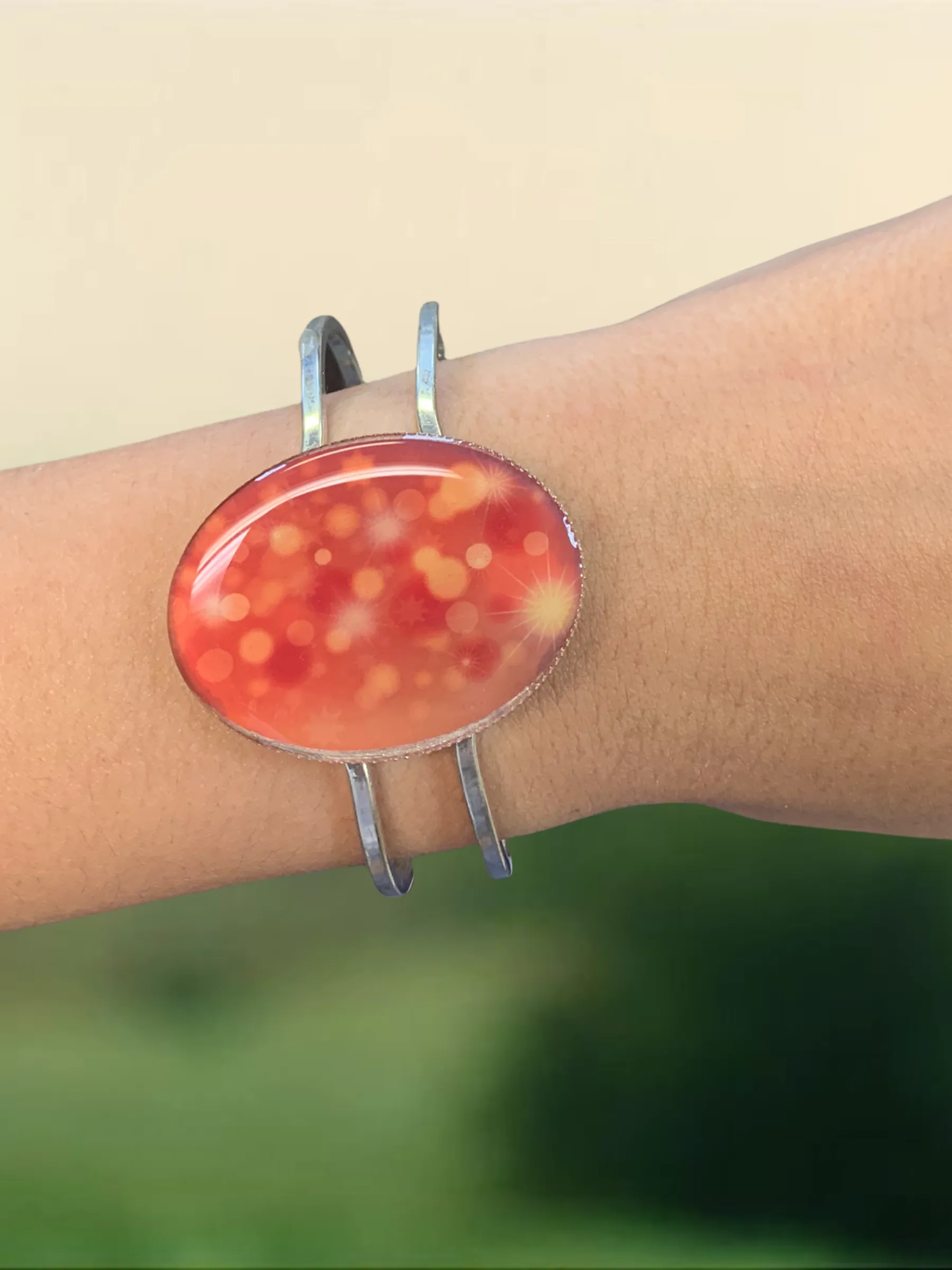 Red Starburst Cuff Bracelet