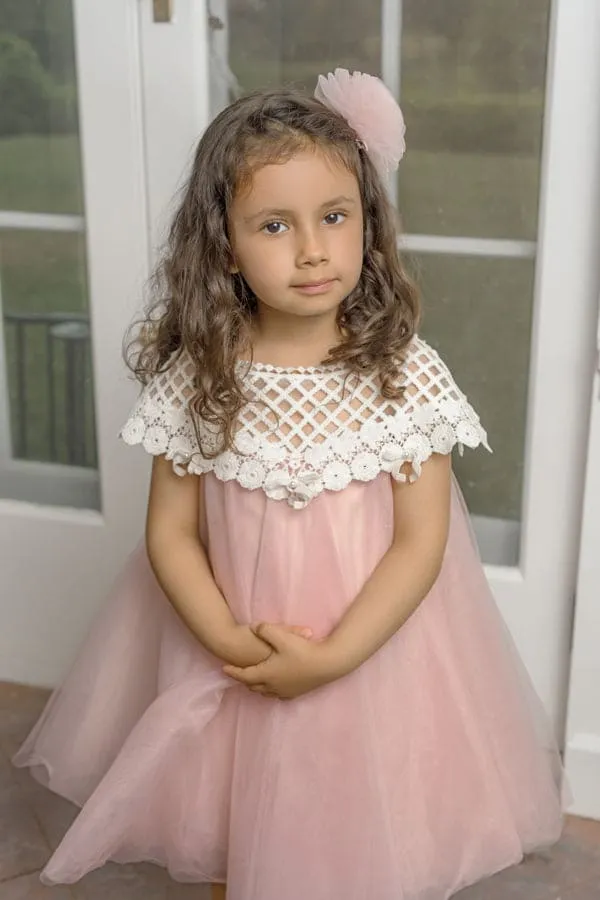 Rosa Pink Tulle Flower Dress