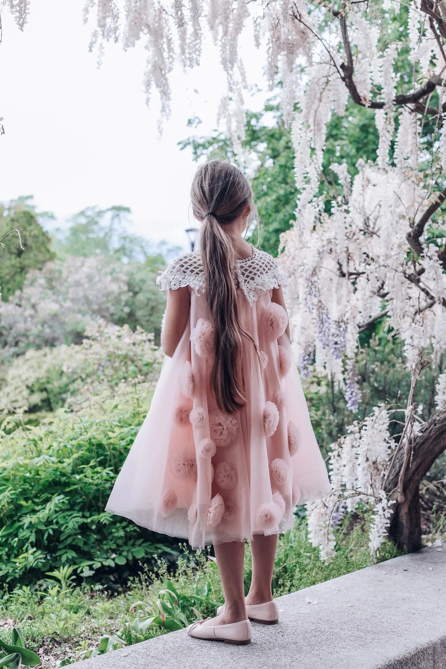 Rosa Pink Tulle Flower Dress