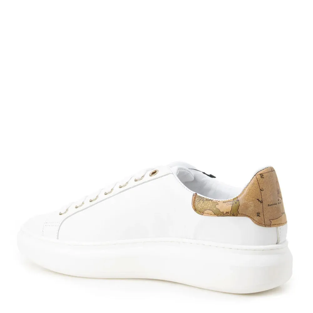 Scarpe Donna 1A Classe Alviero Martini Sneakers in Pelle Bianca con Inserto Geo Classic 0727