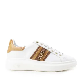 Scarpe Donna 1A Classe Alviero Martini Sneakers in Pelle Bianca con Inserto Geo Classic 0727