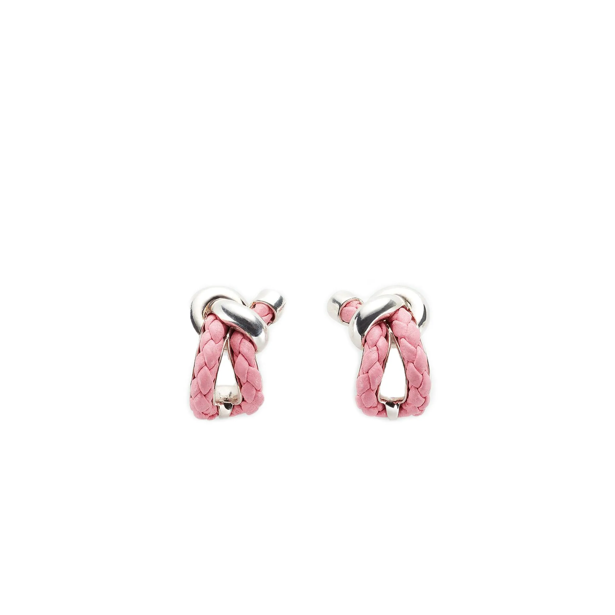 Silver/Nappa Earrings, Ribbon