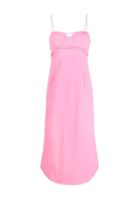 Simkhai Alessi Cut-Out Bustier Midi Dress - Taffy Pink