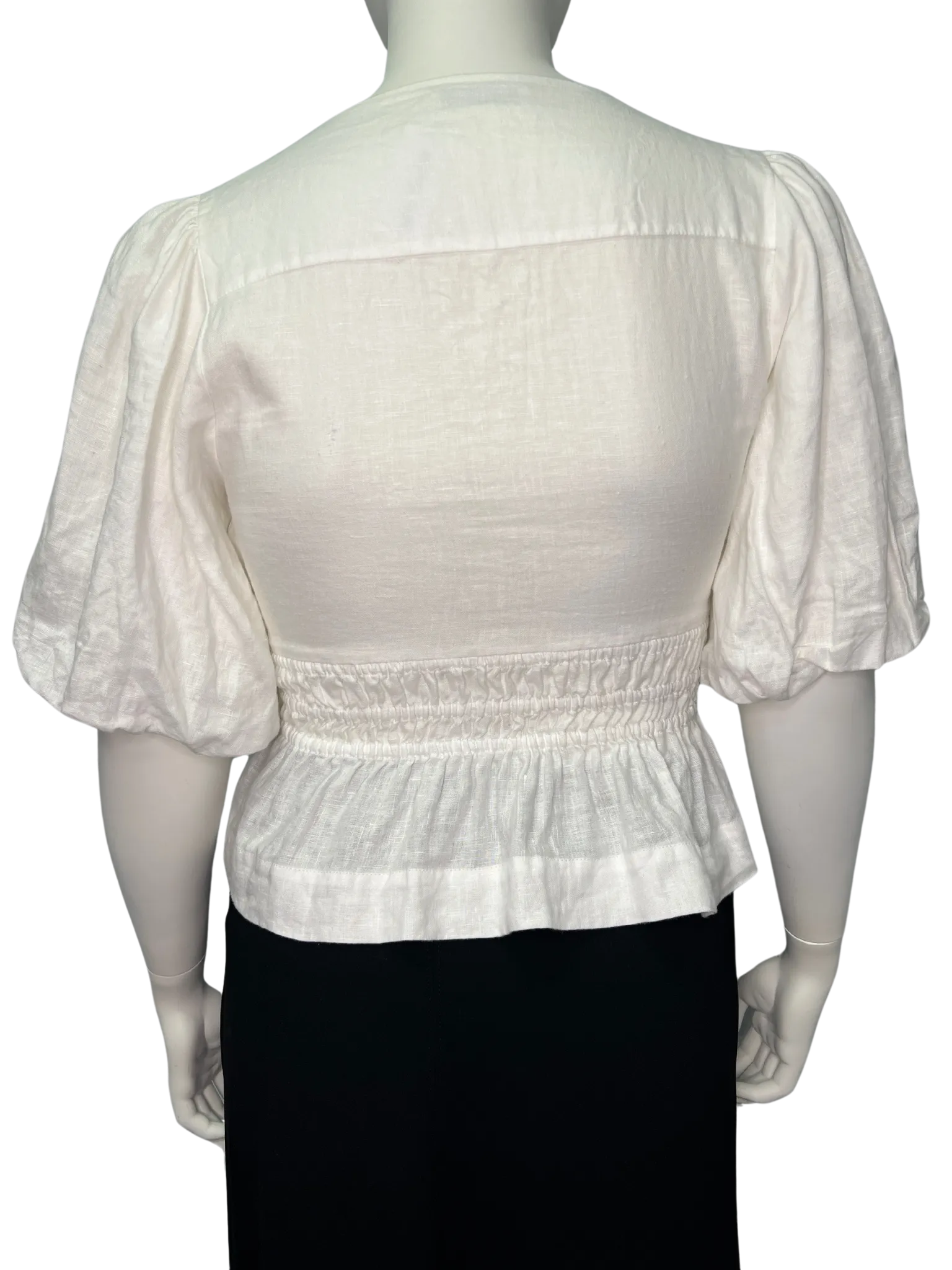 Size L - Magali Pascal White Linen Blouse