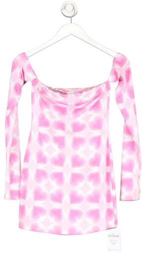 Skinnydip Pink Heart Print Bandeau Top UK 8