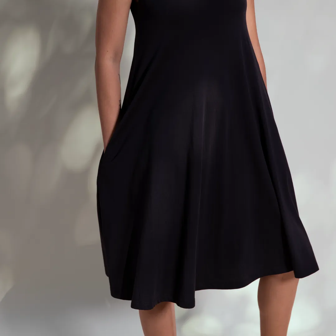 Sleeveless Swing Dress | Black