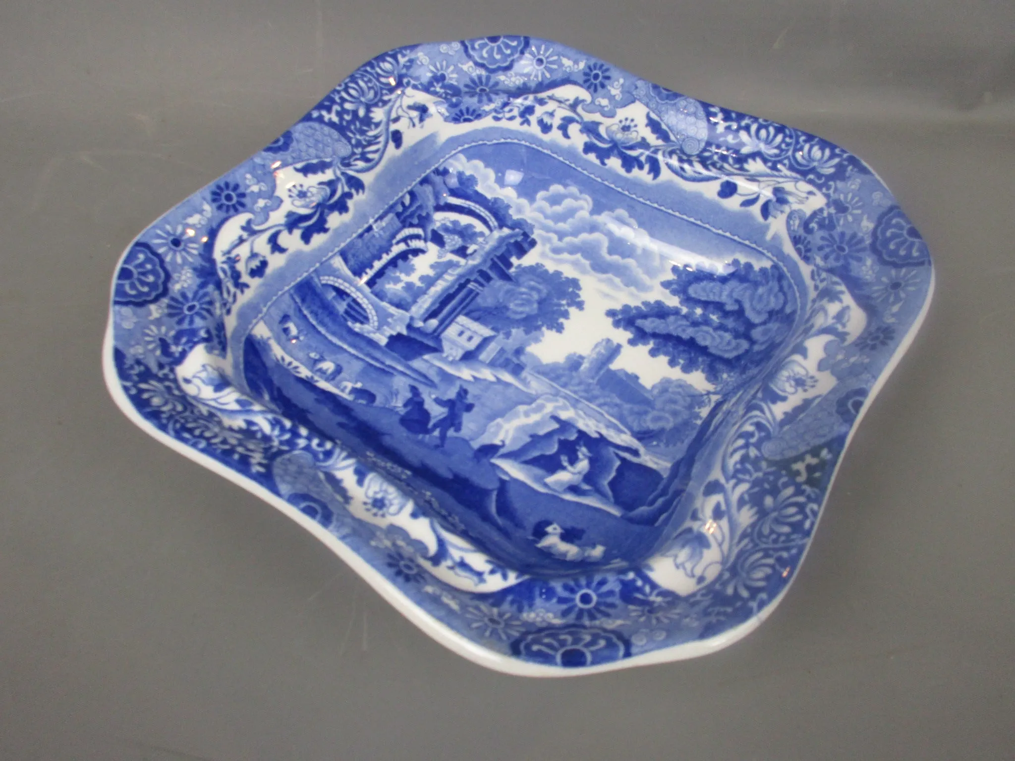 Spode Blue & White Transfer Italian Pattern Lidded Tureen Antique Victorian c1870