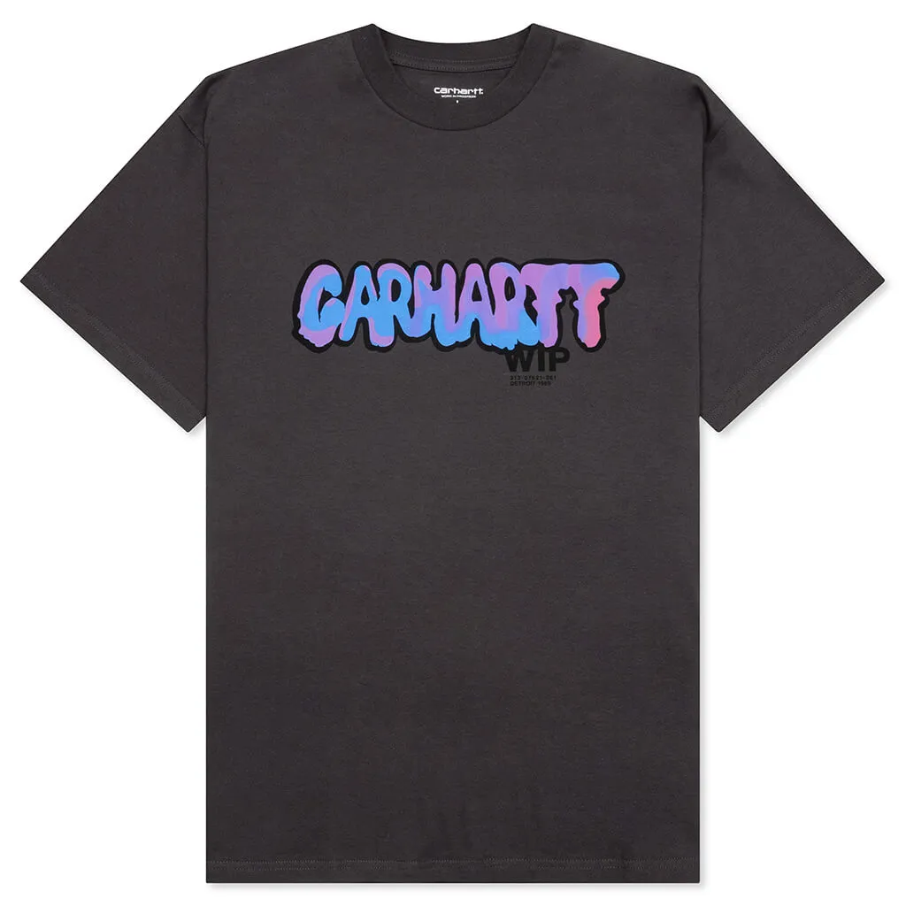 S/S Drip T-Shirt - Charcoal