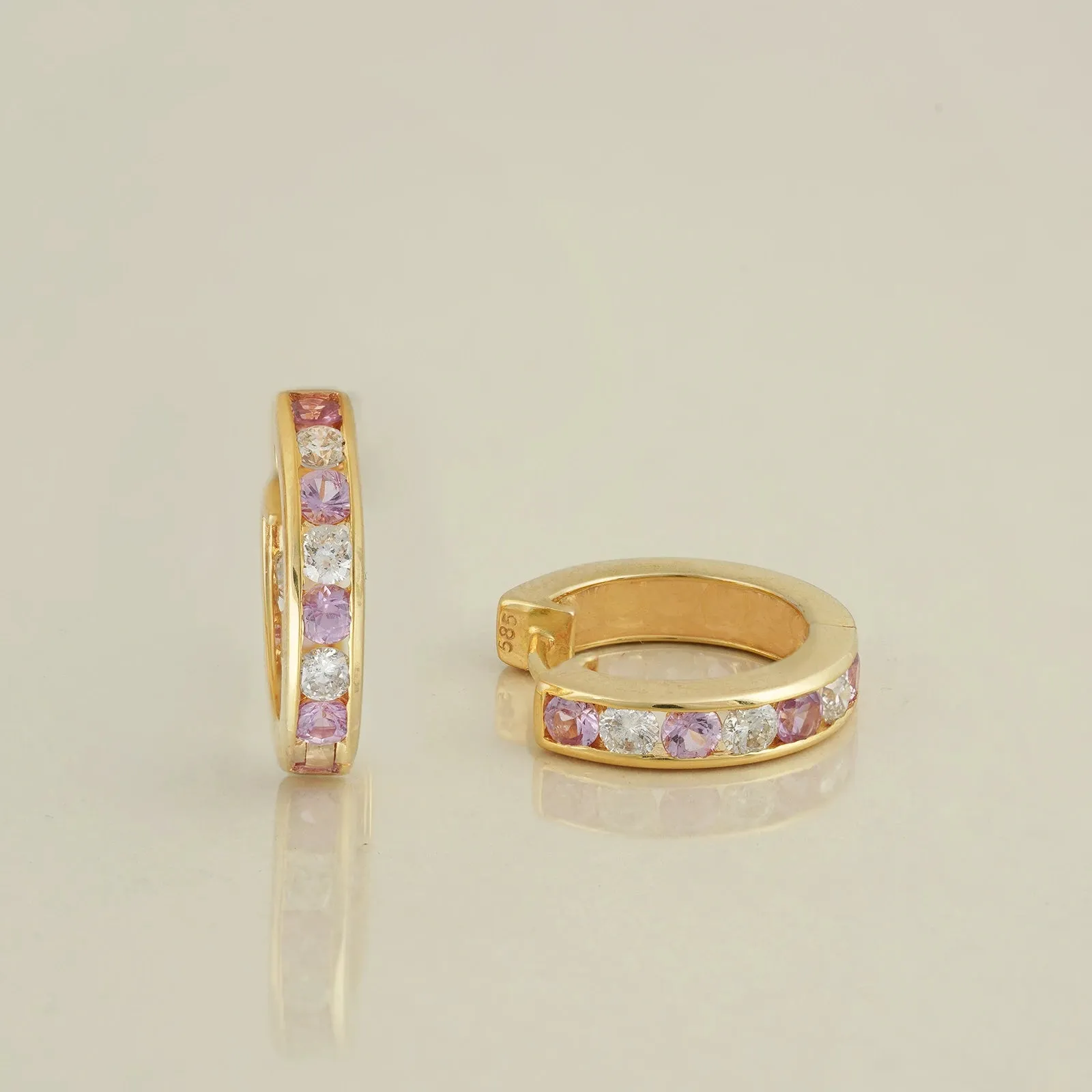 Stella Pink Sapphire Hoops