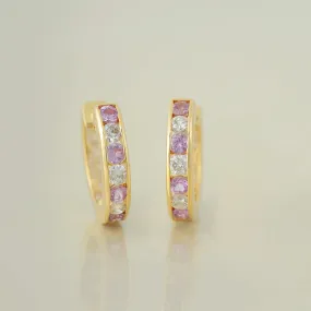 Stella Pink Sapphire Hoops