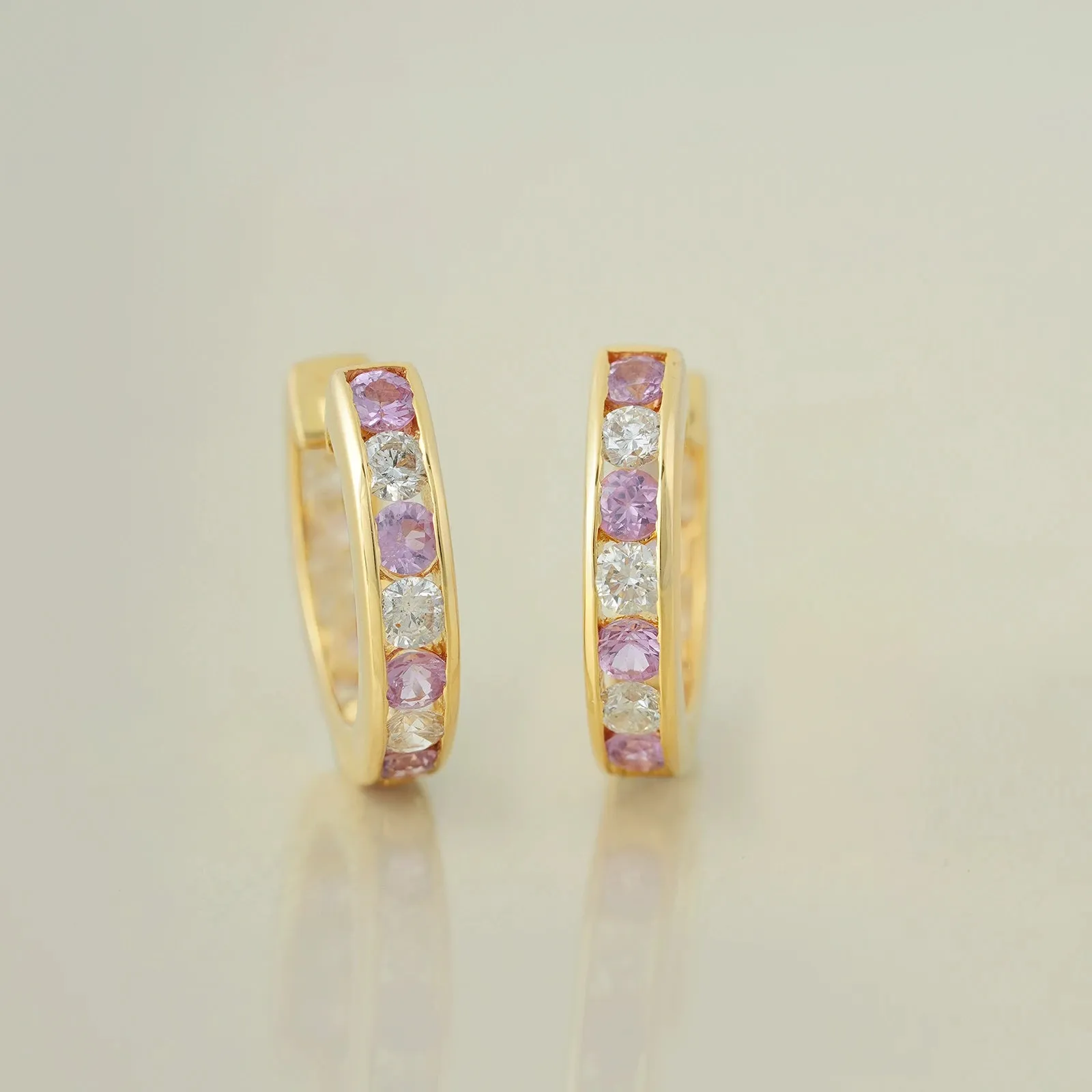 Stella Pink Sapphire Hoops