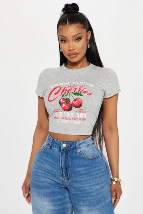 Sweetest Cherries Tee - Grey