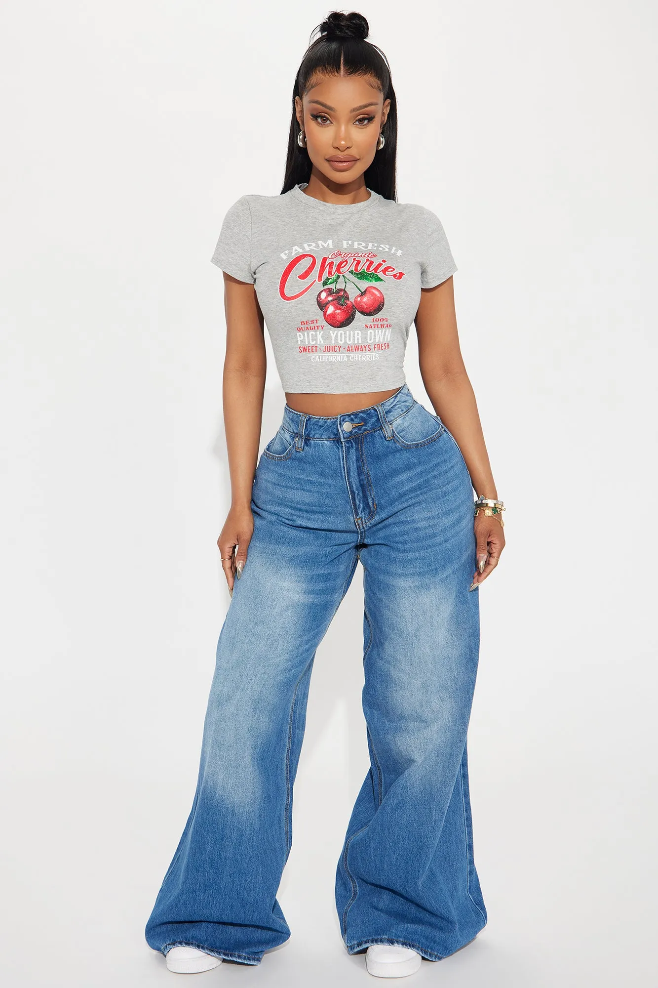 Sweetest Cherries Tee - Grey