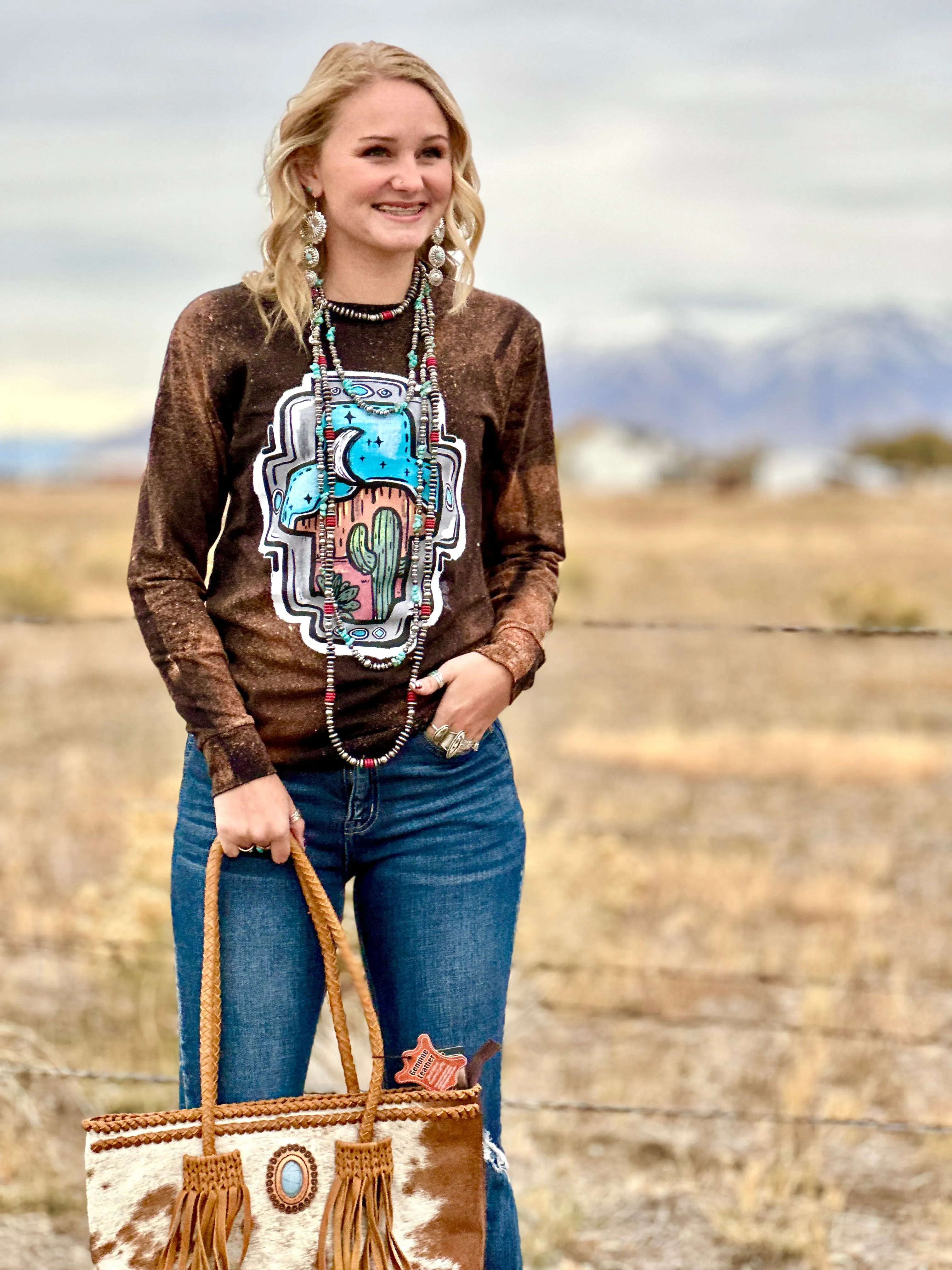 The Desert Nights Long Sleeve Bleached Tee