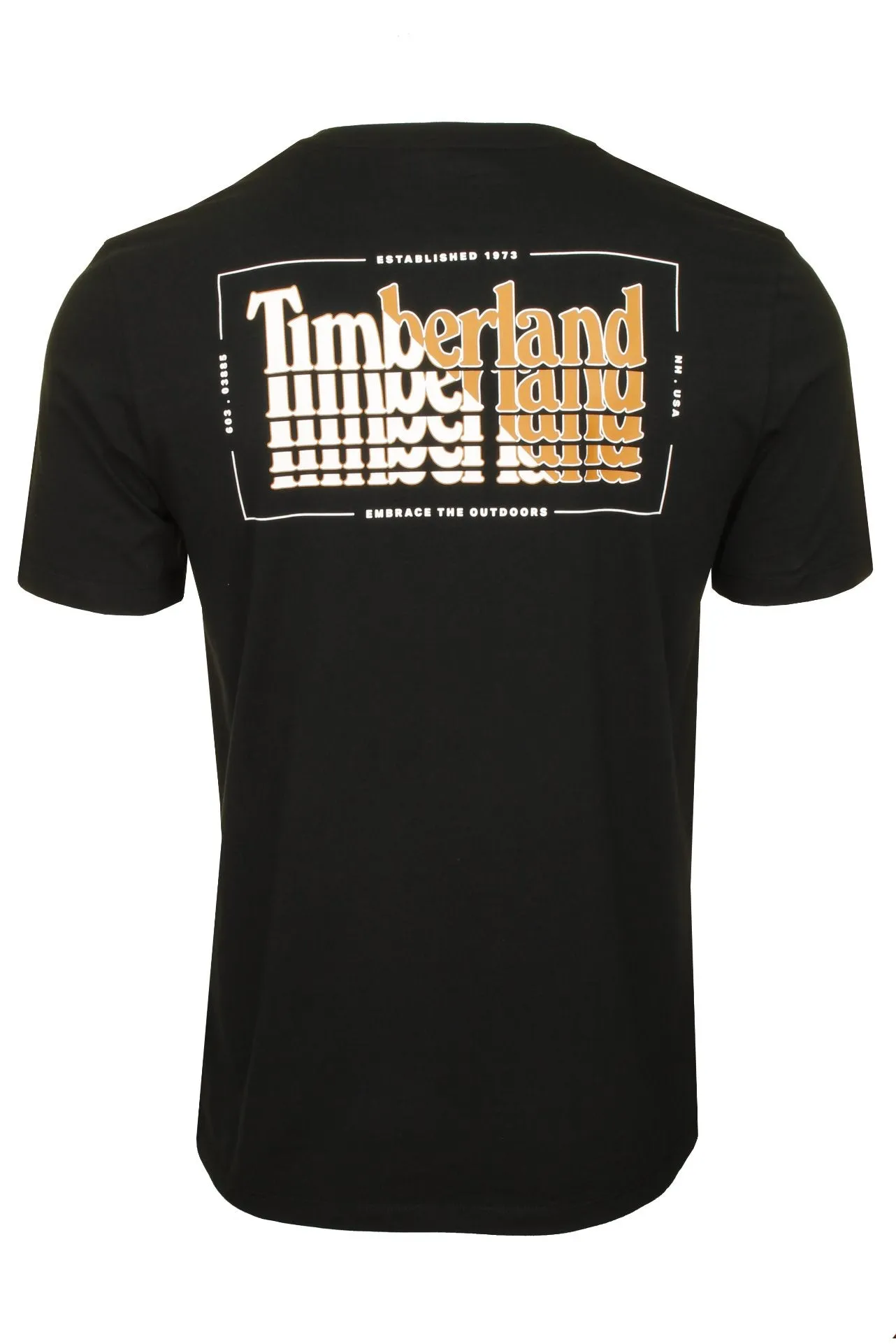 Timberland Men's Stacked Logo Back Print T-Shirt - Short Sleeved