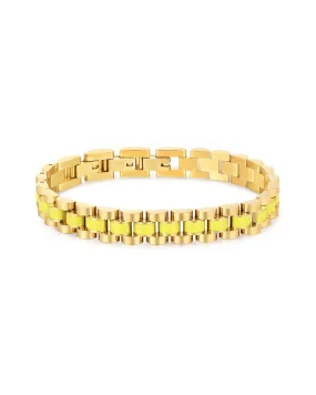 Timepiece Bracelet- Neon Yellow- Gold