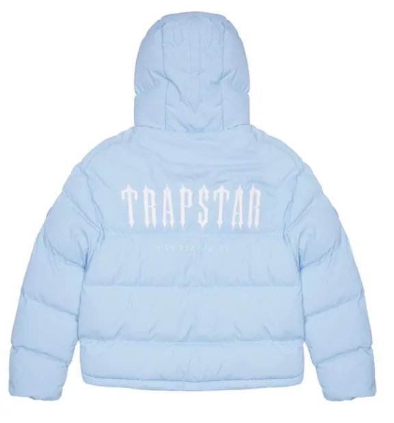 TRAPSTAR DECODED HOODED PUFFER 2.0 JACKET - ICE BLUE