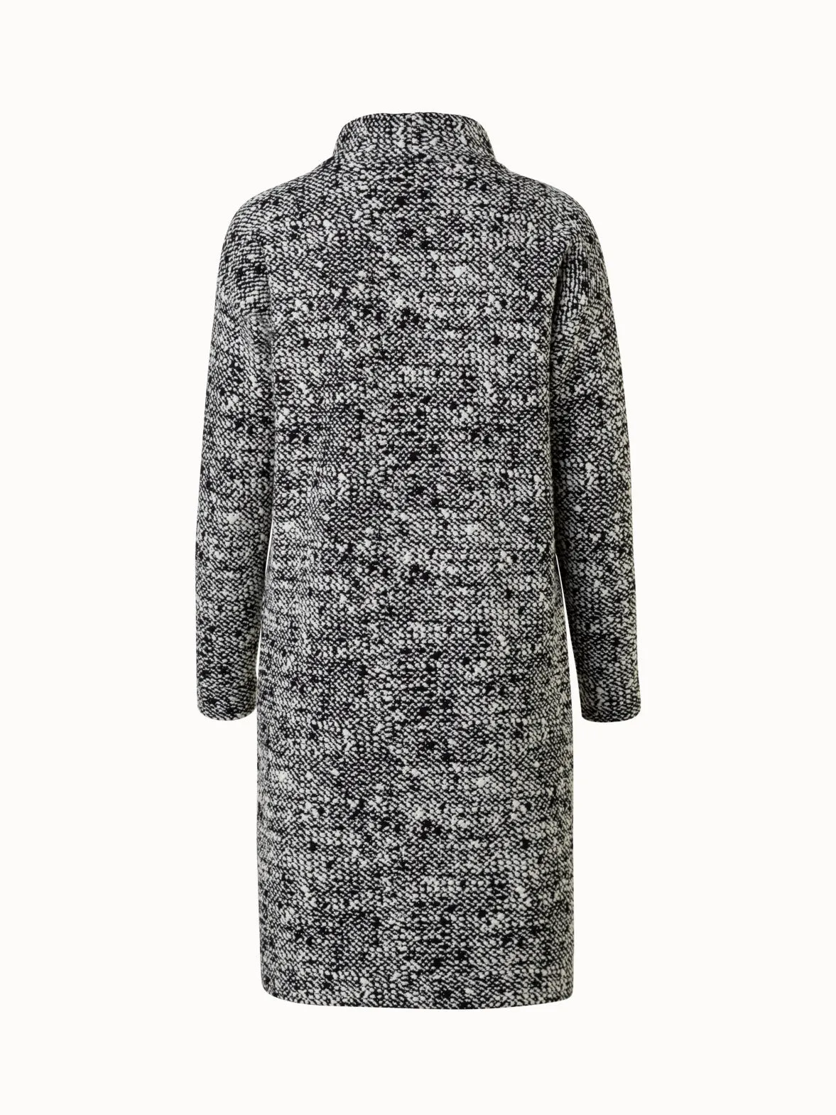 Tweed-Jersey-Kleid mit Stehkragen