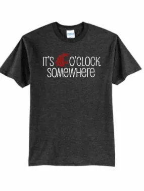 Unisex It's Coug O'Clock Somewhere Grey Tee