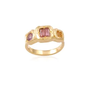 Vama | Larissa Ring | Metal-Sterling Silver | Stone-Citrine Pink Tourmaline | Finish-Shiny