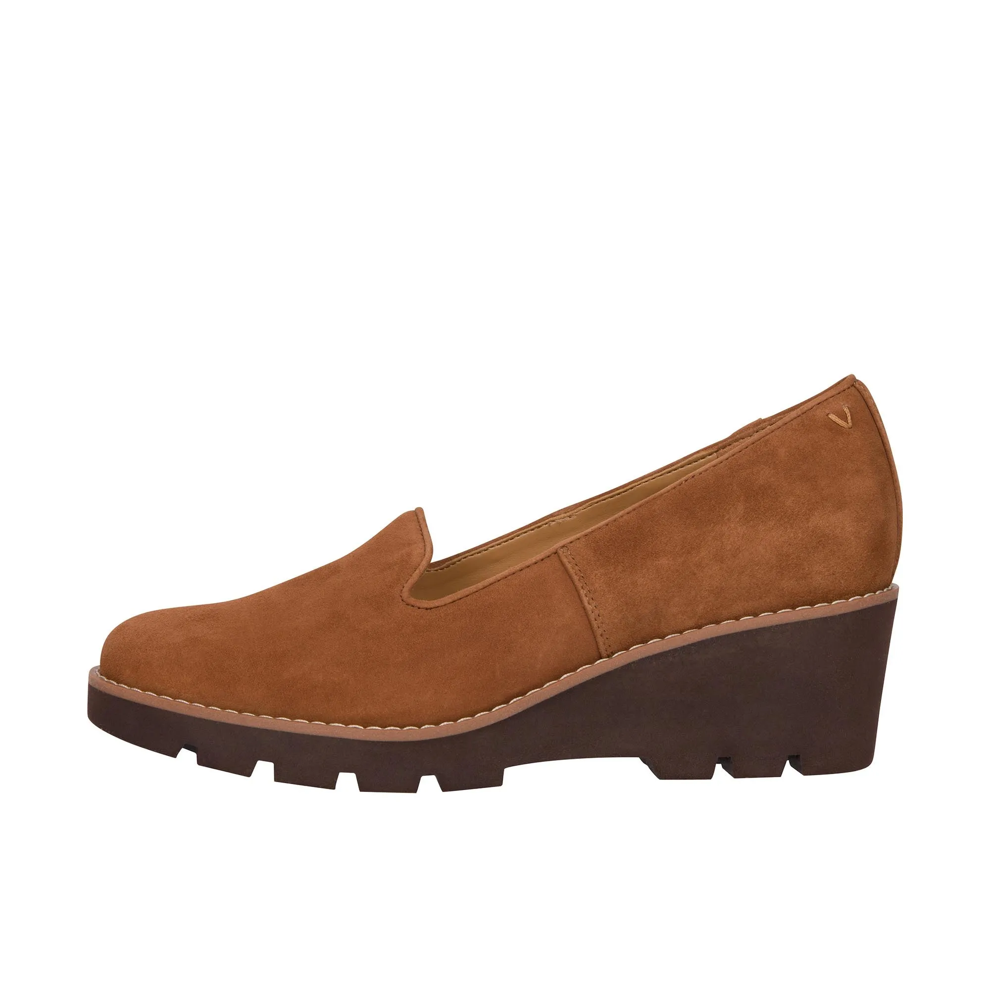 Vionic Womens Willa Wedge Toffee Suede