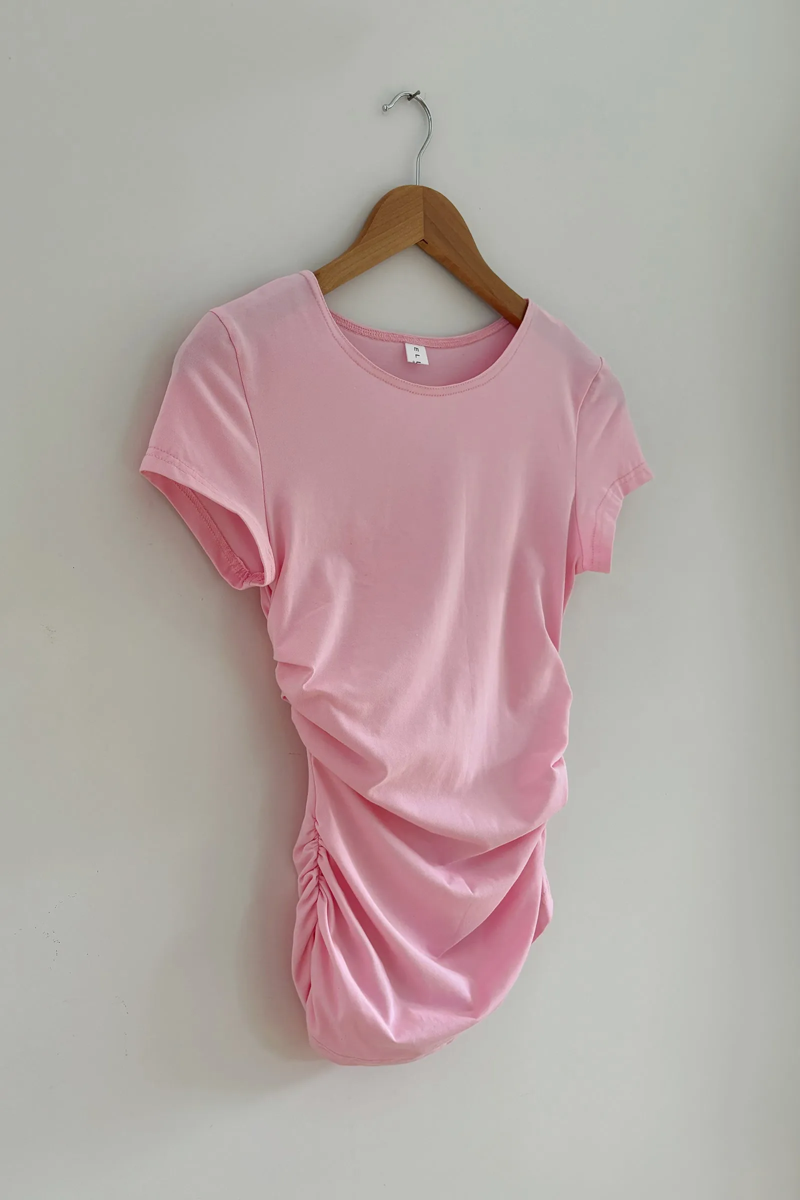 Warp SS tee in Baby pink