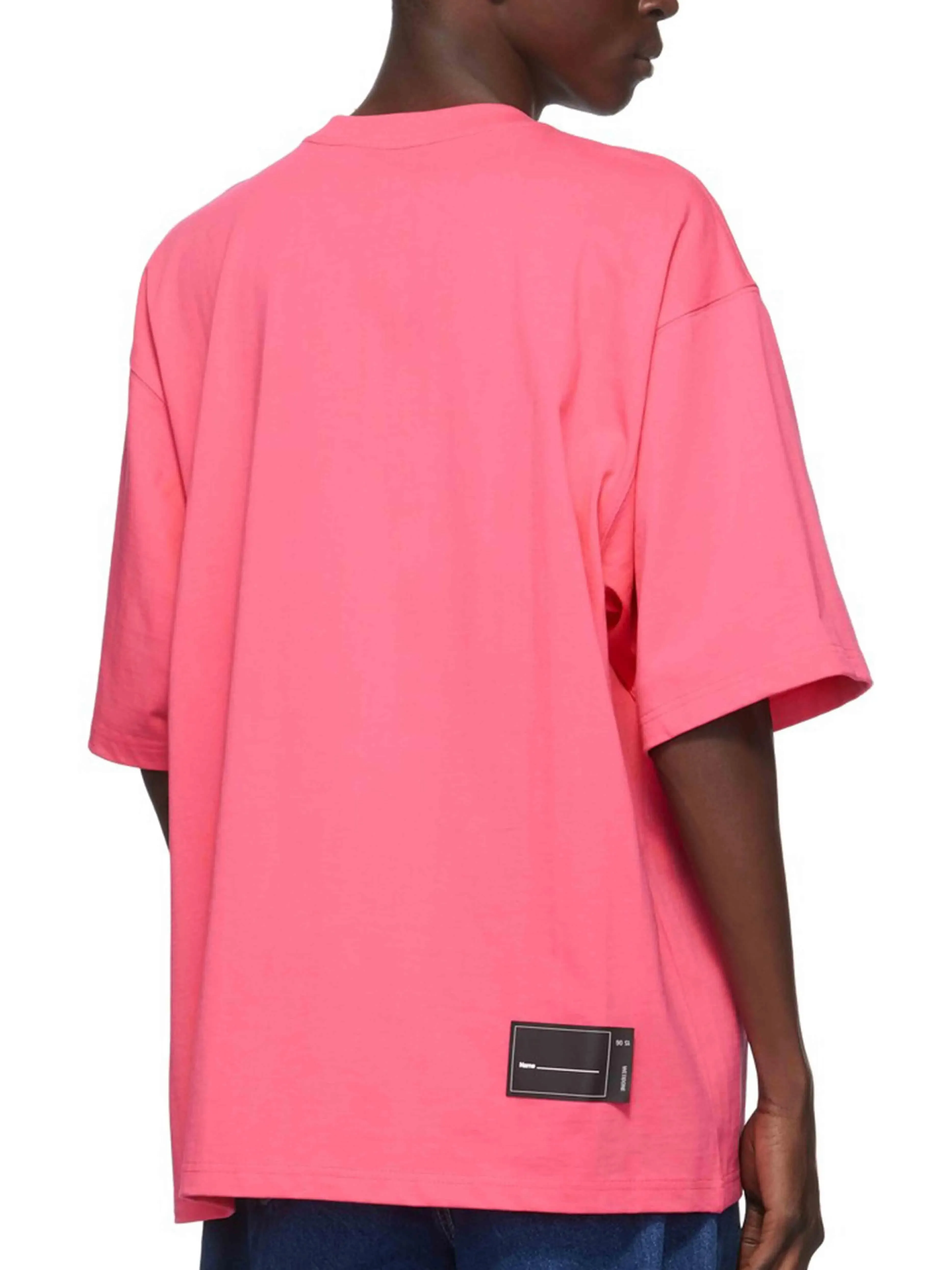 We11done Oversized Front Logo Tee Pink