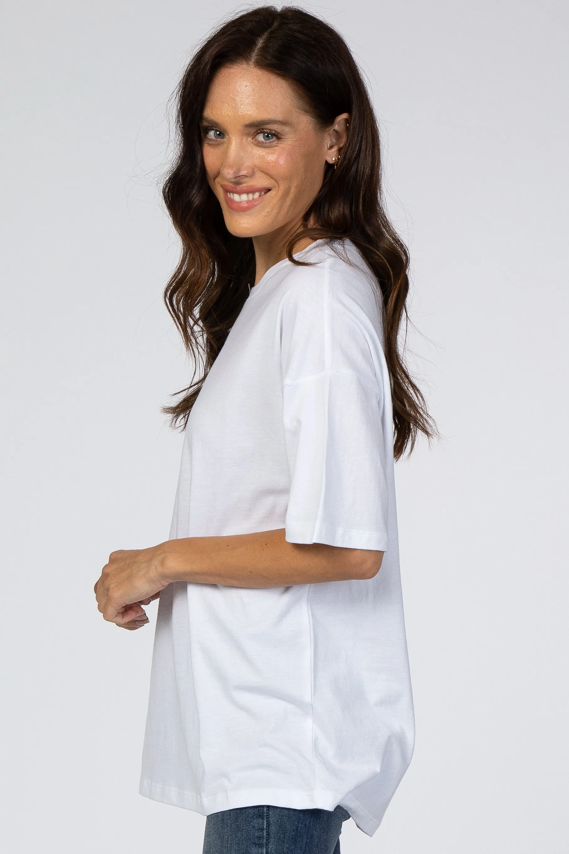 White Basic Short Sleeve Tee