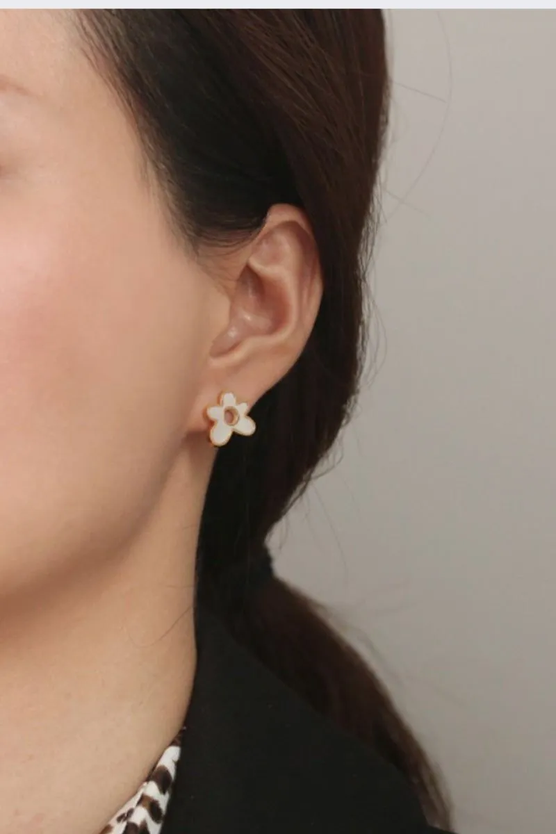 White Flower Earring