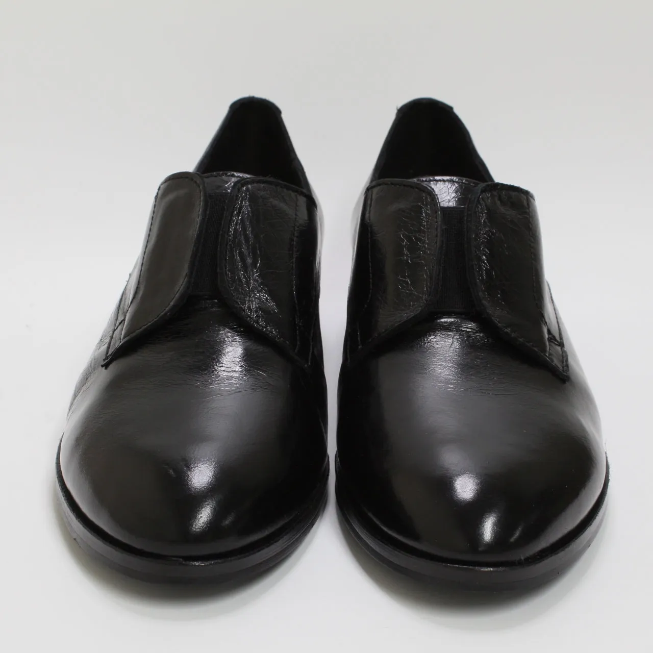 Womens Office Farrell Slip On Flats Black Leather