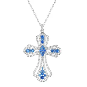 Womens's CZ Pendant Cross Necklace