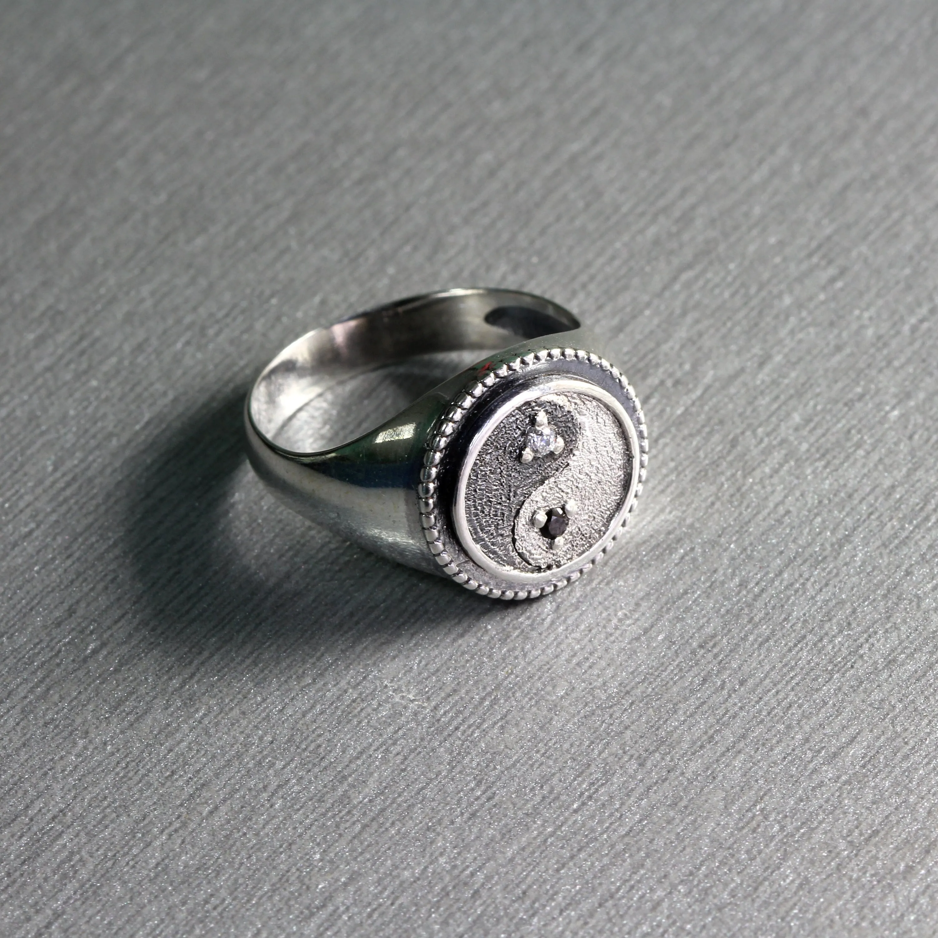 Yin Yang Symbol Unisex Ring Silver 925