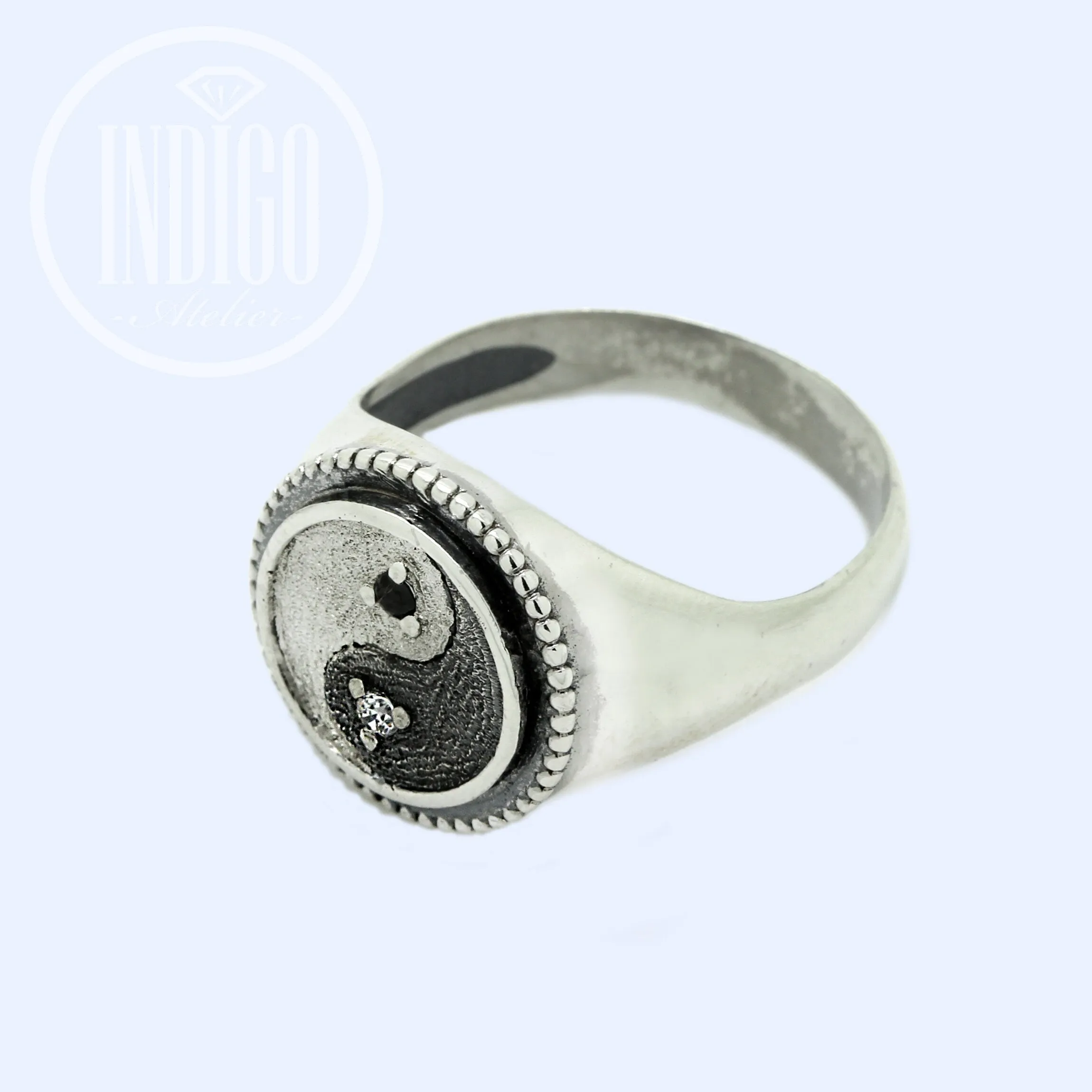 Yin Yang Symbol Unisex Ring Silver 925